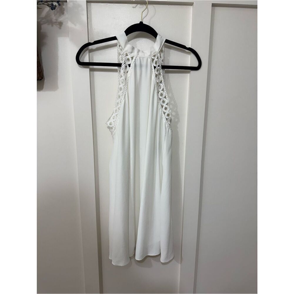 Lulu's White One-Shoulder Lace-Trim Dress